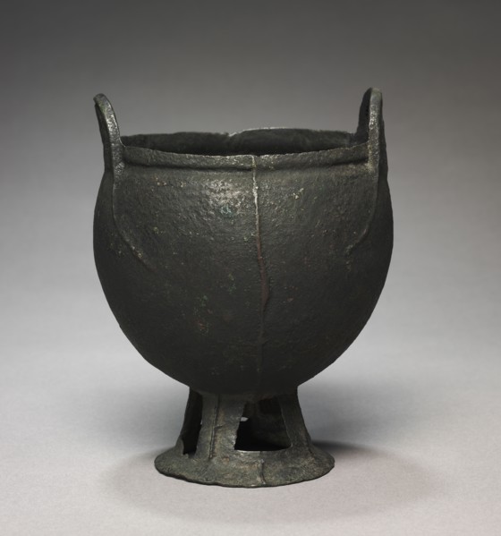 Cauldron on High Rounded Foot, 2nd-1st Century BC. China, Ordos Region, Han dynasty (202 BC-AD 220)