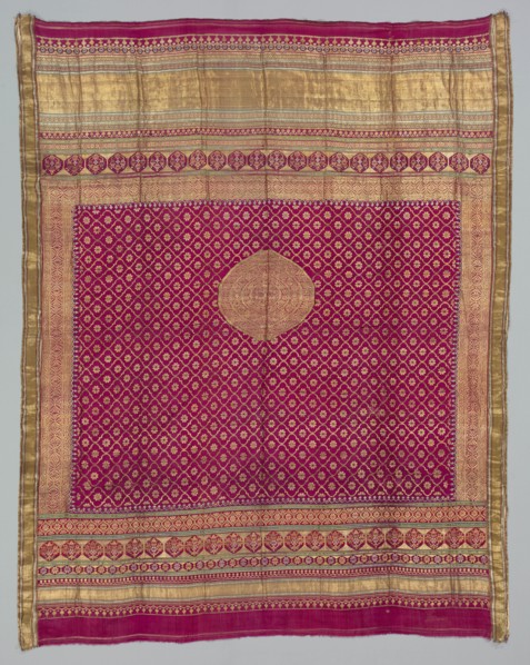 Fragment of Gold Cloth, 1800s. India, 19th century. Brocade; silk, gold and silver threads;