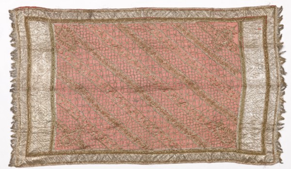 Embroidered Sari, 1800s - early 1900s. India, Patna, 19th - early 20th century. Embroidery; silk