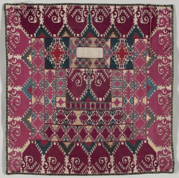 Wedding Veil, 1800s. Tajikistan, Tajik tribe, 19th century. Silk, cotton, embroidery; average: 76.2