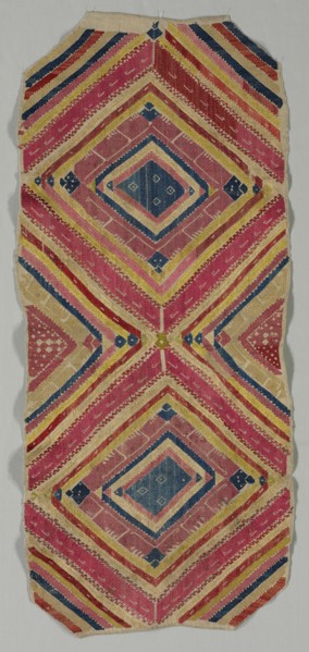 Embroidery, 1600s-1700s. Morocco, Moghrebin, 17th-18th century. Embroidery, silk; average: 97.8 x