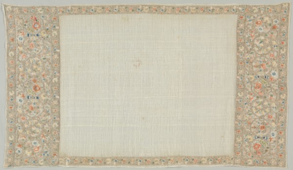 Embroidered Towel (Peshkir), 18th-19th century. Turkey, 18th-19th century. Embroidery: silk and