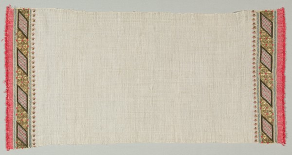 Embroidered Towel (Peshkir), 19th century. Turkey, 19th century. Embroidery; silk and silver filé