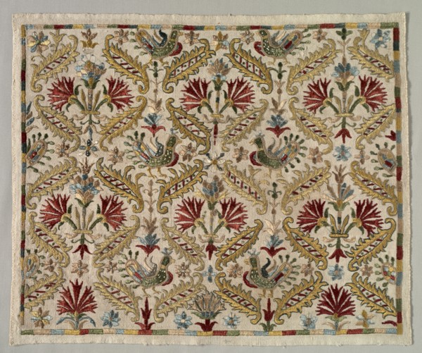 Fragment of a Skirt Border, 1700s. Greece, Crete, 18th century. Embroidery: silk on linen tabby