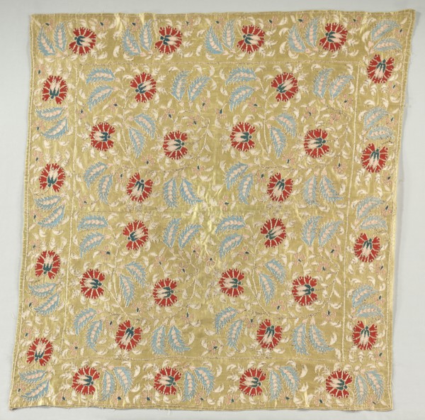 Embroidered Cover, 18th century. Turkey, 18th century. Embroidery; silk and gold filé on silk