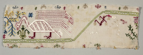 Fragment from an Embroidered Border, 1500s. Greece, Cyclades Islands, Southern Group, 16th century.