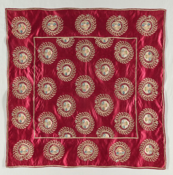 Embroidered Square, 19th century. Turkey, 19th century. Embroidery: silk and gold and silver filé