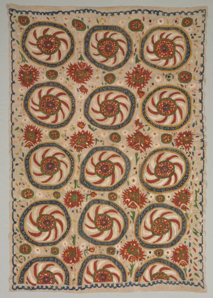 Embroidered Cover or Curtain, 17th-18th century. Turkey, 17th-18th century. Embroidery: silk on