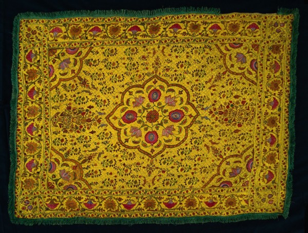 Embroidered Panel, 18th-19th century. India, 18th-19th century. Embroidery; silk and metallic