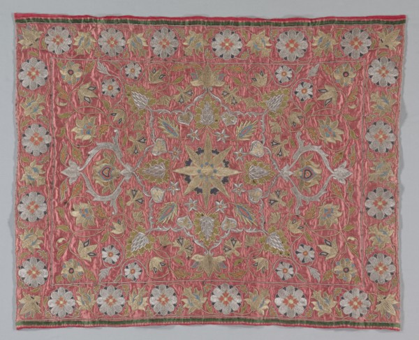 Embroidered Textile, 18th century. Turkey ?, 18th century. Embroidery: silk, and gold and silver