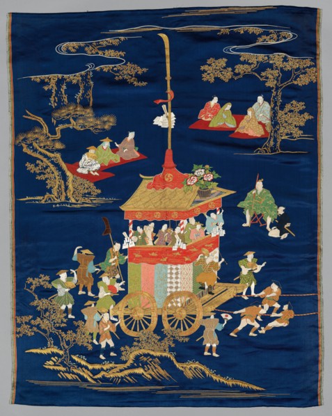 Embroidered Fukusa, late 1800s-early 1900s. Japan, late 19th-early 20th century. Embroidered silk;