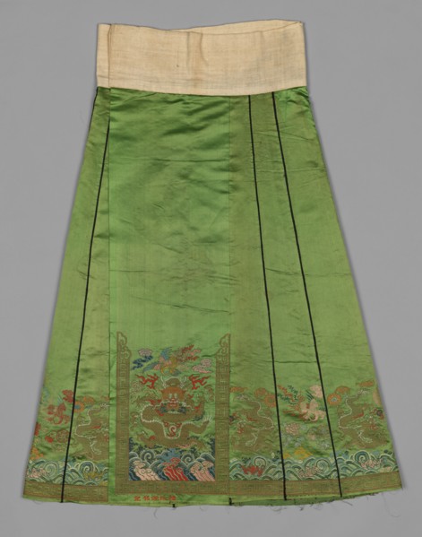 Skirt, late 19th century. China, late 19th century. Embroidery, silk and gold thread; overall: 101