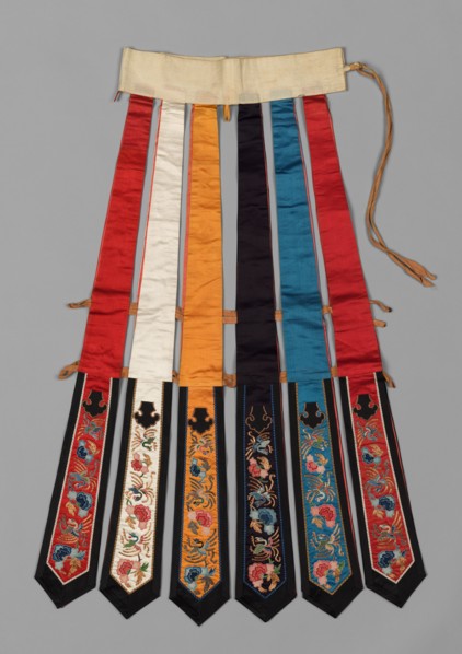Rainbow Skirt, late 1800s. China, late 19th century. Embroidery, silk; overall: 74.3 x 85.1 cm (29