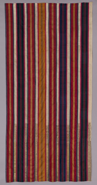 Embroidered Curtain, 17th-18th century. Tunisia, Djerba, 17th-18th century. Embroidery; silk and