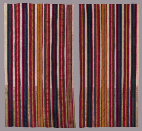Embroidered Curtain, 17th-18th century. Tunisia, Djerba, 17th-18th century. Embroidery; silk and