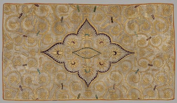 Embroidered Cover (?), 1700s - 1800s. India, 18th-19th century. Embroidery; silk and metallic