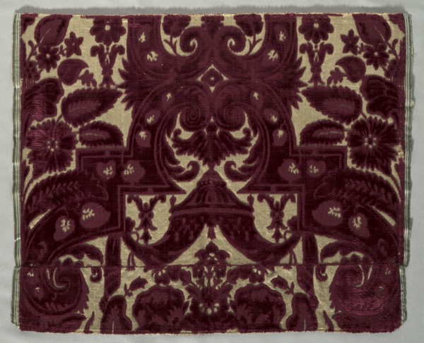 Length of Velvet, 1600s. Italy, Genoa, 17th century. Velvet (cut and uncut); silk and flat gold