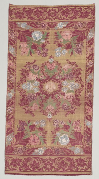 Cover, 1600s - 1700s. Italy, 17th-18th century. Plain compound satin; overall: 126.3 x 65.4 cm (49