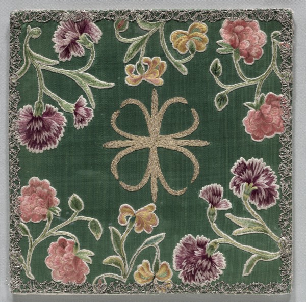 Pouch for the Chalice Cover, 1700s. Italy, 18th century or later. Embroidered satin and silk;