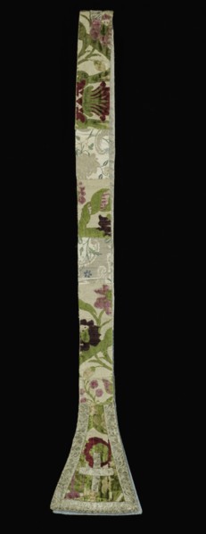 Stole, 17th century. Italy, Genoa, 17th century. Cut and uncut velvet, silk, metal thread; overall:
