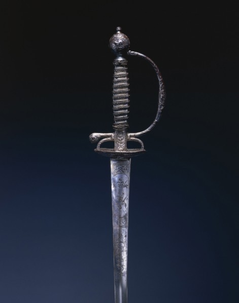 Small Sword, c.1770-1780. France, 18th century. Steel; chiseled relief decoration; blade engraved;