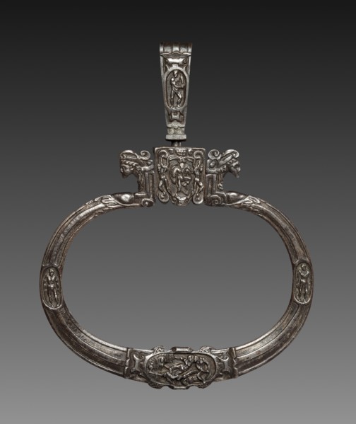 Purse Strap, 1500s. Italy, 16th century. Chiseled steel; overall: 16.3 x 12.7 cm (6 7/16 x 5 in.)