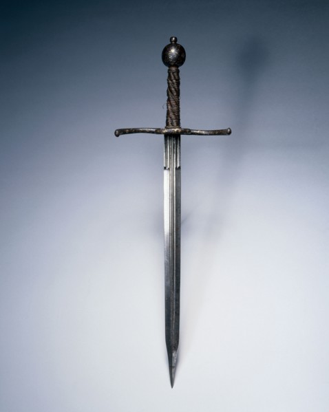 Dagger, c. 1550-1600. Italy, 16th century. Steel; russetted and damascened guard and pommel; wood