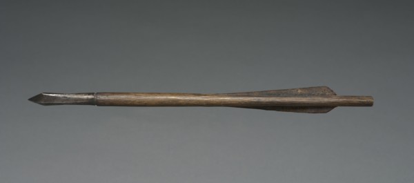 Crossbow Bolt, 1500s-1600s. Germany, 16th-17th century. Wood, leather, steel; average: 37.2 cm (14