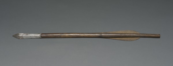Crossbow Bolt, 1500s-1600s. Germany, 16th-17th century. Wood, leather, steel; average: 37.2 cm (14