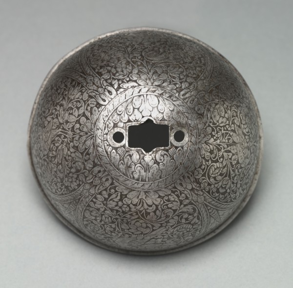 Cup from a Rapier's Hilt, c. 1650-1675. Italy, 17th century. Steel with etched floral, floiate, and