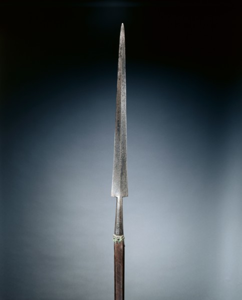 Partisan, c. 1600-1620. Italy, early 17th Century. Steel; rectangular wood haft with planed