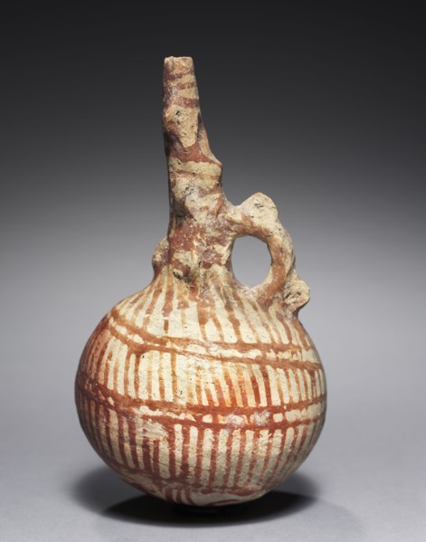 Jug, c. 1725-1600 BC. Cyprus, Middle Cypriot III. White painted ware; diameter: 7 cm (2 3/4 in.);