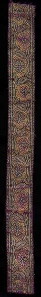 Narrow Strip used as Galloon, 1700s - 1800s. India, 18th-19th century. Lampas weave with unbound