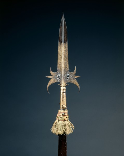 Partisan, 1600s. France, 17th century. Steel, gilt, etched and chiselled; overall: 209.5 cm (82 1/2