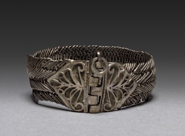 Bracelet, 1700s-1800s. Bulgaria, 18th-19th century. Silver; diameter: 6.4 cm (2 1/2 in.).