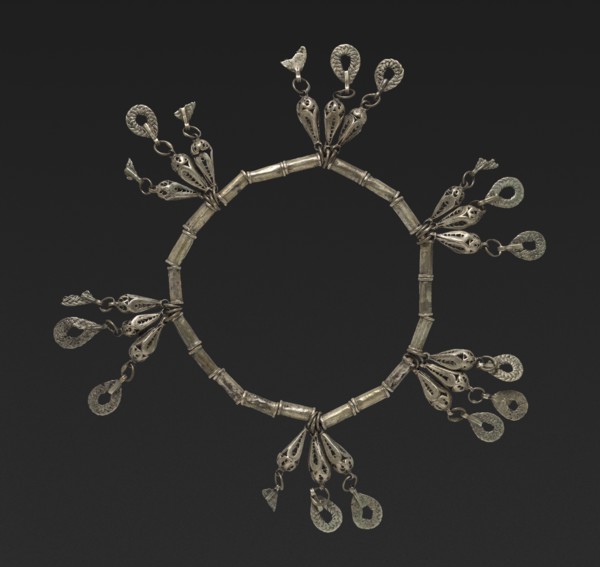 Necklace, 19th century. Balkans, 19th century. Silver; diameter: 12.8 cm (5 1/16 in.).