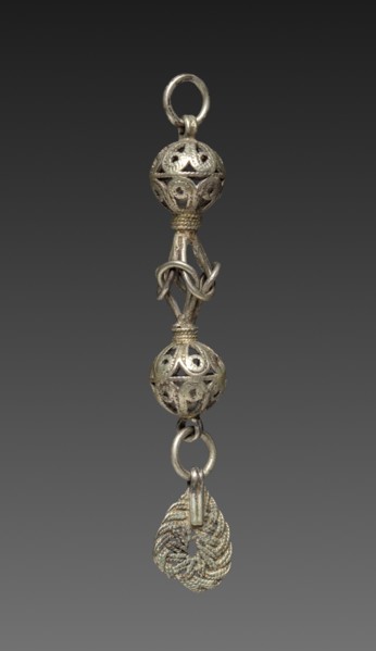 Button, 1800s. Balkans(?), 19th century. Silver; average: 8.3 cm (3 1/4 in.).