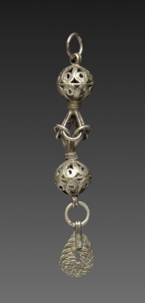 Button, 1800s. Balkans(?), 19th century. Silver; average: 8.3 cm (3 1/4 in.).