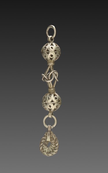 Button, 1800s. Balkans, 19th century. Silver; average: 8.3 cm (3 1/4 in.).