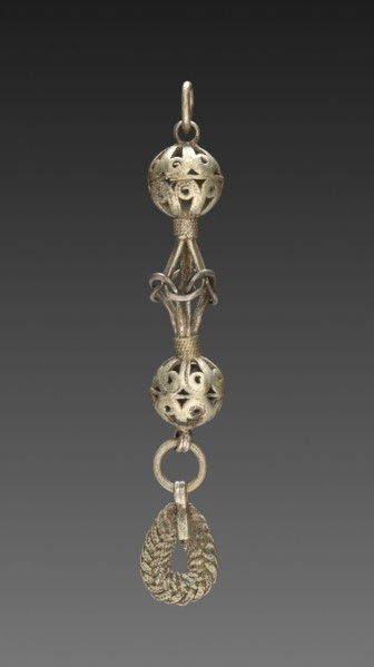 Button, 1800s. Balkans, 19th century. Silver; average: 8.3 cm (3 1/4 in.).