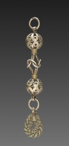 Button, 1800s. Balkans, 19th century. Silver; average: 8.3 cm (3 1/4 in.).