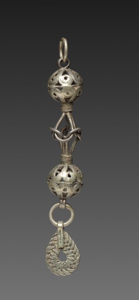 Button, 1800s. Balkans, 19th century. Silver; average: 8.3 cm (3 1/4 in.).