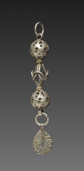 Button, 1800s. Balkans, 19th century. Silver; average: 8.3 cm (3 1/4 in.).