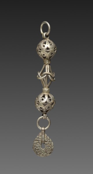 Button, 1800s. Balkans, 19th century. Silver; average: 8.3 cm (3 1/4 in.).