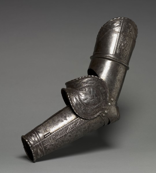 Left Arm Elements from a Boy's Armor (Lower Cannon, Couter, Rerebrace), c. 1560 (some modern).