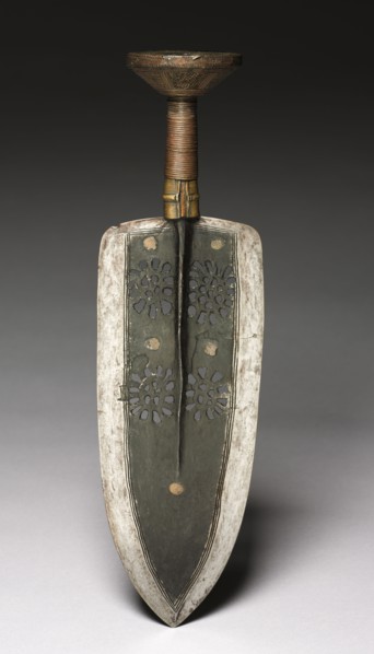 Dagger, 1800s. Central Africa, Democratic Republic of the Congo, 19th century. Forged iron,  brass