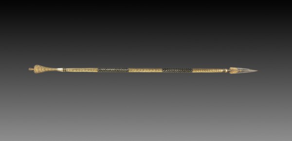 Javelin with Concealed Poignard, 19th Century. Iran (?), 19th century. Steel inlaid with gold;