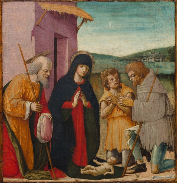 Adoration of the Shepherds, c. 1480-1500. Italy, 15th century. Oil on wood; unframed: 36 x 34.5 cm