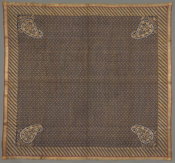 Fragment, 1800s. India, 19th century. Brocade; silk, gold and silver threads; overall: 127 x 139.7
