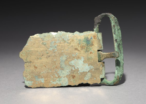 Belt Buckle, 918-1392. Korea, Goryeo period (918-1392). Bronze gilt; overall: 7.5 x 5.5 cm (2 15/16